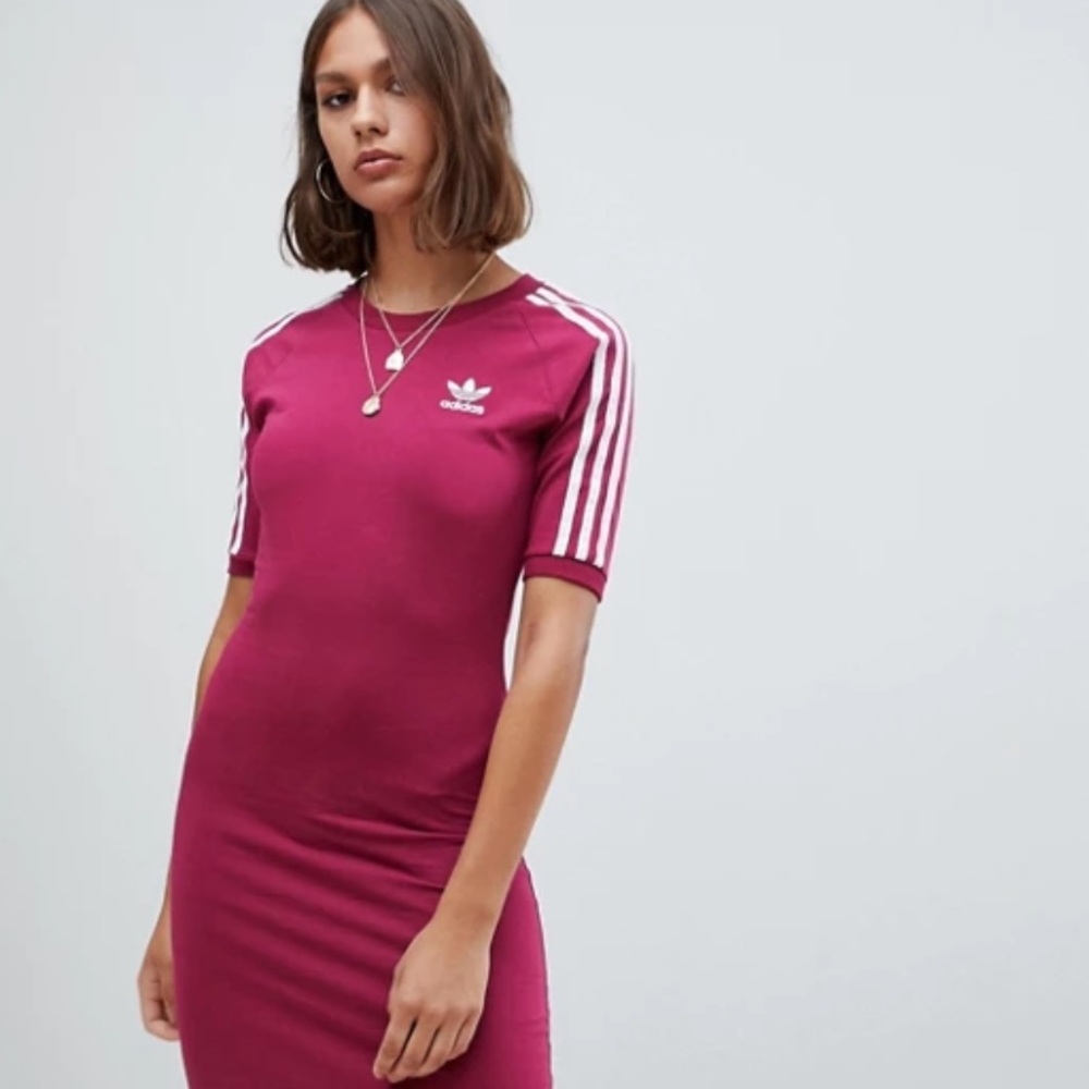 Adidas Originals 3 stripe midi dress